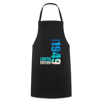 75th Birthday Original September 1949 Volume 49 - Cooking Apron - black - Front - AI Model Male 185 dark (185cm)
