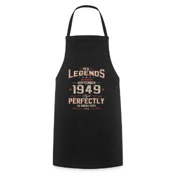 75th Birthday Original September 1949 Volume 49 - Cooking Apron - black - Front - AI Model Male 185 dark (185cm)