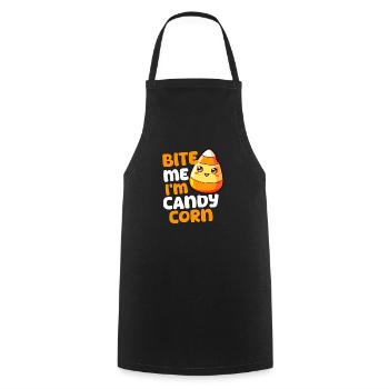 Candy Corn Bite Me, I'M Candy Corn - Tablier de cuisine - noir - Devant - AI Model Male 185 dark (185cm)