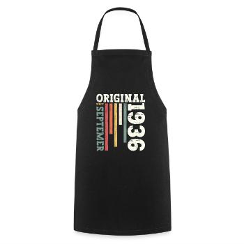 88th Birthday Vintage September 1936 Vintage 36 - Cooking Apron - black - Front - AI Model Male 185 dark (185cm)
