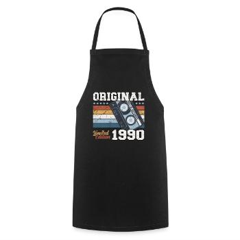 34ème Anniversaire Millésime Septembre 1990 Millésime 90 - Tablier de cuisine - noir - Devant - AI Model Male 185 dark (185cm)