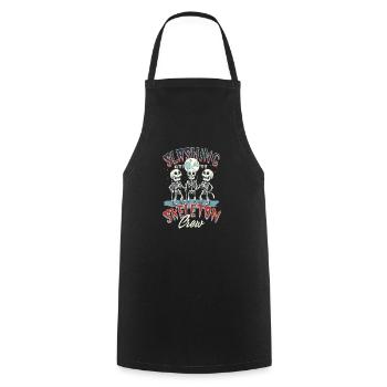 Halloween Ice Hockey Slashing With The Skeleton Cr - Cooking Apron - black - Front - AI Model Male 185 dark (185cm)