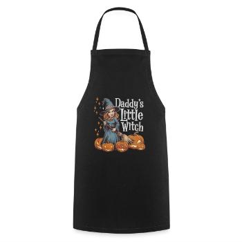 La petite sorcière de papa de la sorcière d’Halloween - Tablier de cuisine - noir - Devant - AI Model Male 185 dark (185cm)