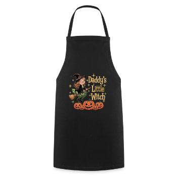La petite sorcière de papa de la sorcière d’Halloween - Tablier de cuisine - noir - Devant - AI Model Male 185 dark (185cm)