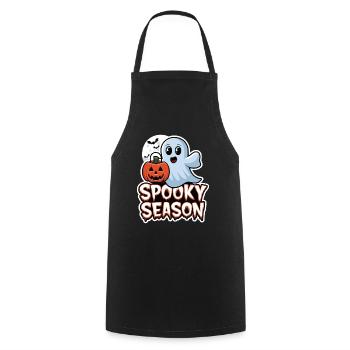 Cute Halloween Ghost Spooky Season Ghost - Cooking Apron - black - Front - AI Model Male 185 dark (185cm)