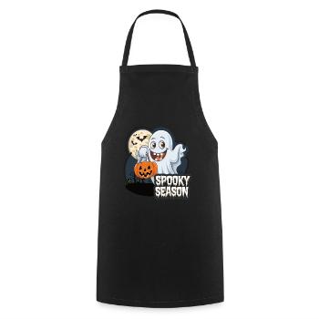 Cute Halloween Ghost Spooky Season Ghost - Cooking Apron - black - Front - AI Model Male 185 dark (185cm)