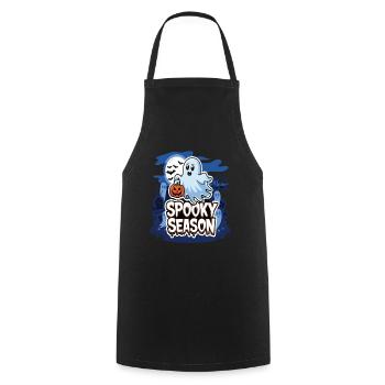 Cute Halloween Ghost Spooky Season Ghost - Cooking Apron - black - Front - AI Model Male 185 dark (185cm)