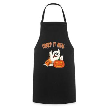 Cute Halloween Ghost Halloween - Cooking Apron - black - Front - AI Model Male 185 dark (185cm)