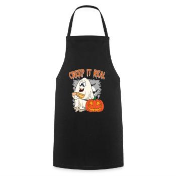 Cute Halloween Ghost Halloween - Cooking Apron - black - Front - AI Model Male 185 dark (185cm)
