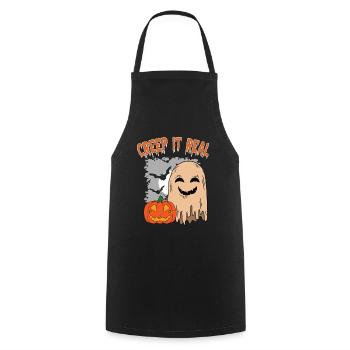 Cute Halloween Ghost Halloween - Cooking Apron - black - Front - AI Model Male 185 dark (185cm)