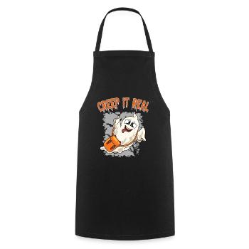 Cute Halloween Ghost Halloween - Cooking Apron - black - Front - AI Model Male 185 dark (185cm)