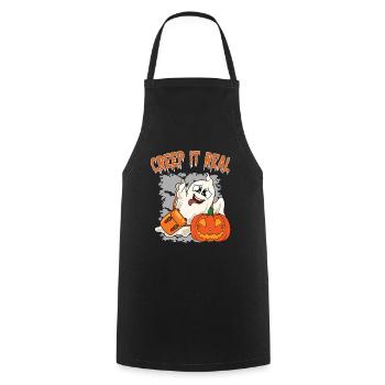 Cute Halloween Ghost Halloween - Cooking Apron - black - Front - AI Model Male 185 dark (185cm)