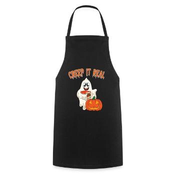 Cute Halloween Ghost Halloween - Cooking Apron - black - Front - AI Model Male 185 dark (185cm)