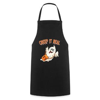 Cute Halloween Ghost Halloween - Cooking Apron - black - Front - AI Model Male 185 dark (185cm)