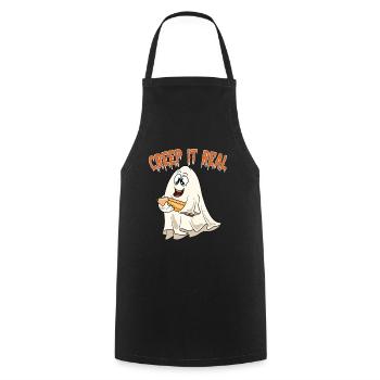 Cute Halloween Ghost Halloween - Cooking Apron - black - Front - AI Model Male 185 dark (185cm)