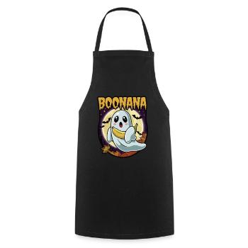 Halloween Boonana Halloween Geist - Kochschürze - Schwarz - Vorne - AI Model Male 185 dark (185cm)