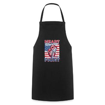 CHD Awareness Heart Warrior, Born To Fight - Cooking Apron - black - Front - AI Model Male 185 dark (185cm)