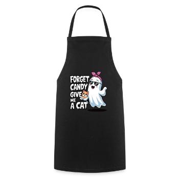 Halloween Cat Forget Candy Give Me A Cat - Cooking Apron - black - Front - AI Model Male 185 dark (185cm)