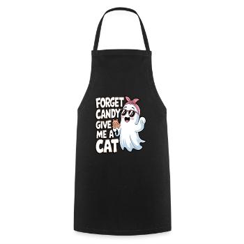 Halloween Cat Forget Candy Give Me A Cat - Cooking Apron - black - Front - AI Model Male 185 dark (185cm)