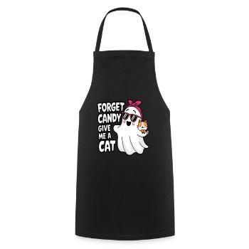 Halloween Cat Forget Candy Give Me A Cat - Cooking Apron - black - Front - AI Model Male 185 dark (185cm)