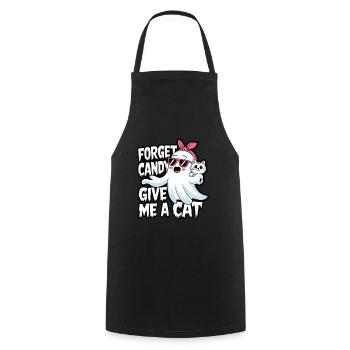 Halloween Cat Forget Candy Give Me A Cat - Cooking Apron - black - Front - AI Model Male 185 dark (185cm)