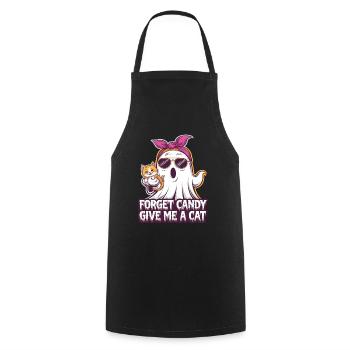 Halloween Cat Forget Candy Give Me A Cat - Cooking Apron - black - Front - AI Model Male 185 dark (185cm)
