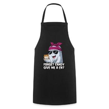 Halloween Cat Forget Candy Give Me A Cat - Cooking Apron - black - Front - AI Model Male 185 dark (185cm)