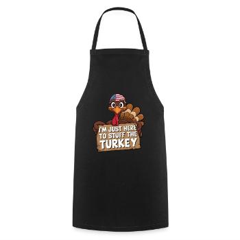 Lustiger Thanksgiving Truthahn - Kochschürze - Schwarz - Vorne - AI Model Male 185 dark (185cm)