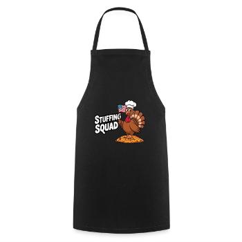 Dinde drôle de Thanksgiving - Tablier de cuisine - noir - Devant - AI Model Male 185 dark (185cm)