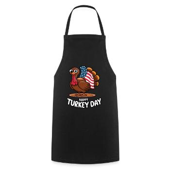 Lustiger Thanksgiving Truthahn - Kochschürze - Schwarz - Vorne - AI Model Male 185 dark (185cm)