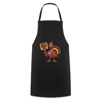 Lustiger Thanksgiving Truthahn - Kochschürze - Schwarz - Vorne - AI Model Male 185 dark (185cm)