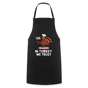 Lustiger Thanksgiving Truthahn - Kochschürze - Schwarz - Vorne - AI Model Male 185 dark (185cm)