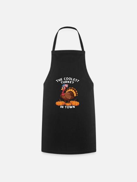 Lustiger Thanksgiving Truthahn - Kochschürze - Schwarz