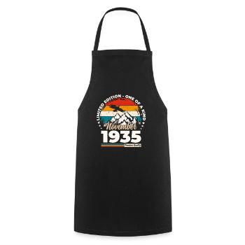 90e anniversaire Original novembre 1935 Volume 35 - Tablier de cuisine - noir - Devant - AI Model Male 185 dark (185cm)