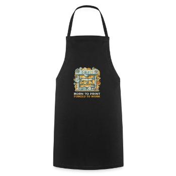 Accessoires d’imprimante 3D nés pour imprimer, forcés de wo - Tablier de cuisine - noir - Devant - AI Model Male 185 dark (185cm)