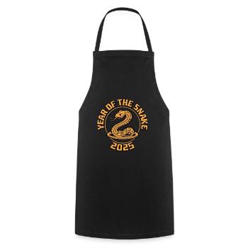 Chinese Year 2025 Year of the Snake - Cooking Apron - black - Front - AI Model Male 185 dark (185cm)