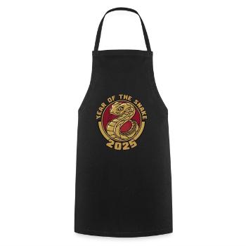 Chinese Year 2025 Year of the Snake - Cooking Apron - black - Front - AI Model Male 185 dark (185cm)