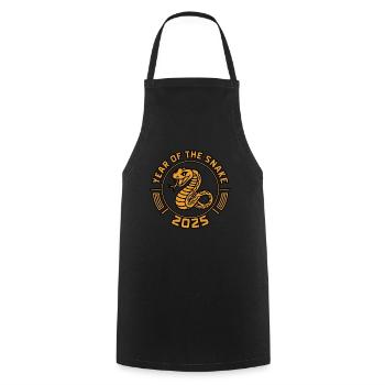 Chinese Year 2025 Year of the Snake - Cooking Apron - black - Front - AI Model Male 185 dark (185cm)