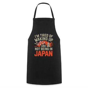 J’en ai marre de me réveiller et de ne pas être au Japon - Tablier de cuisine - noir - Devant - AI Model Male 185 dark (185cm)