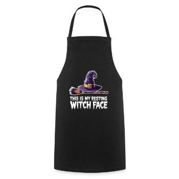 C’est mon visage de sorcière au repos Spooky Halloween Wit - Tablier de cuisine - noir - Devant - AI Model Male 185 dark (185cm)
