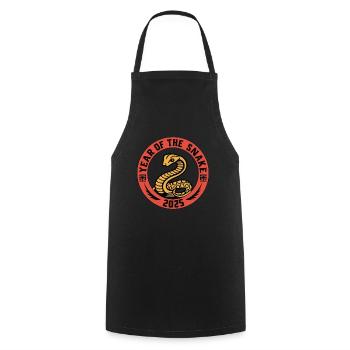 Chinese Year 2025 Year of the Snake - Cooking Apron - black - Front - AI Model Male 185 dark (185cm)