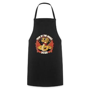 Chinese Year 2025 Year of the Snake - Cooking Apron - black - Front - AI Model Male 185 dark (185cm)