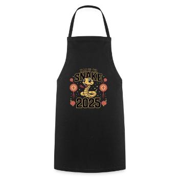 Chinese Year 2025 Year of the Snake - Cooking Apron - black - Front - AI Model Male 185 dark (185cm)
