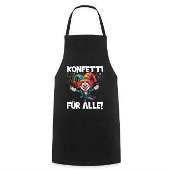 Karneval Kostüm Fasching Fastnacht - Kochschürze - Schwarz - Vorne - AI Model Male 185 dark (185cm)