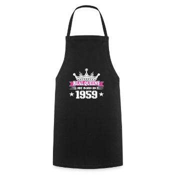 65 ans anniversaire 1959 cadeau d’anniversaire - Tablier de cuisine - noir - Devant - AI Model Male 185 dark (185cm)