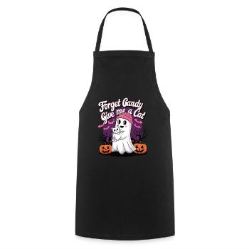 Halloween Cat Forget Candy Give Me A Cat - Cooking Apron - black - Front - AI Model Male 185 dark (185cm)