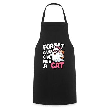 Halloween Cat Forget Candy Give Me A Cat - Cooking Apron - black - Front - AI Model Male 185 dark (185cm)