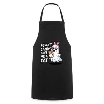 Halloween Cat Forget Candy Give Me A Cat - Cooking Apron - black - Front - AI Model Male 185 dark (185cm)