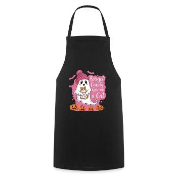 Halloween Cat Forget Candy Give Me A Cat - Cooking Apron - black - Front - AI Model Male 185 dark (185cm)