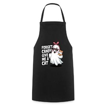 Halloween Cat Forget Candy Give Me A Cat - Cooking Apron - black - Front - AI Model Male 185 dark (185cm)